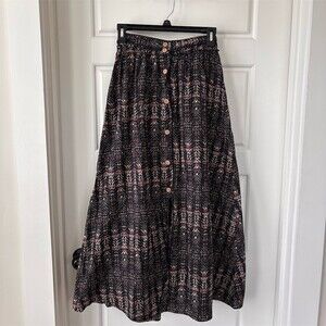 Black and Pink Patterned Women's Skirt
